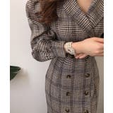 【Jasmine】チェック柄パワショルマーメイドワンピース Jasmine Gr… | aimoha  | 詳細画像6 