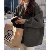 グレー | ゆったりボアトッパー ボアコート【AW】 | aimoha