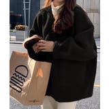 ブラック | ゆったりボアトッパー ボアコート【AW】 | aimoha