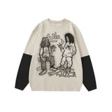 ライトべージュ | 【HOOK】ストリートプリント袖バイカラー切り替えTEE | HOOK