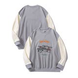 グレー | アメカジカートゥーンキャラクター刺繍袖配色スウェット | HOOK