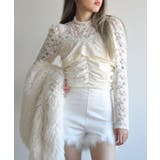 ベージュ | レースハイネックシアーインナートップス Jasmine Grandiflorum | aimoha
