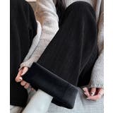 ブラック | 裏起毛 ケーブル柄コーデュロイストレートスウェットパンツ【AW】 | aimoha 