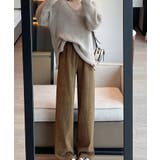 裏起毛 ケーブル柄コーデュロイストレートスウェットパンツ【AW】 | aimoha  | 詳細画像8 