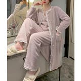 パープル | aimoha  select レースキャミソール＆ロングパンツ＆長袖カーディガン | aimoha 