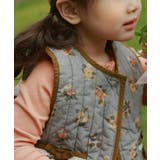 【aimoha-KIDS-】韓国子供服 田舎風レトロ中綿花柄ベスト | aimoha kids | 詳細画像1