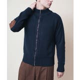 ブルー1 | aimoha MENS/エルボーパッチ ハーフジッパーセーター | aimoha men