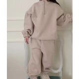 ベージュ | 韓国子供服 カジュアル裏起毛スウェット上下セット | aimoha kids