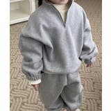 韓国子供服 カジュアル裏起毛スウェット上下セット | aimoha kids | 詳細画像1