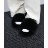 ブラック | 【shoes365】かわいい ファージップスリッパ【AW】 | aimoha
