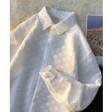 aimoha mensエンボス加工ビッグシルエットシャツ | aimoha men | 詳細画像1