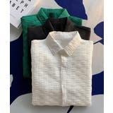 グリーン | aimoha mensエンボス加工ビッグシルエットシャツ | aimoha men
