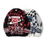 HOOK  original レトロ調溶けるハート配色ニットプルオーバー | HOOK | 詳細画像1 