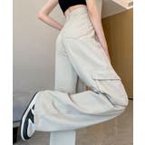 裏起毛カーゴパンツ カーゴ風裏起毛カラーデニムパンツ【AW】 | aimoha | 詳細画像2