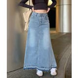 デザイン裾Aラインデニムスカート | aimoha  | 詳細画像7 