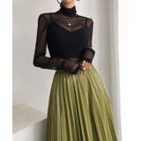 ブラック | シアーハイネックメッシュトップス Jasmine Grandiflorum | aimoha