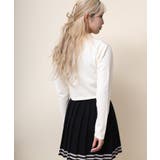 for girls アシンメトリーリボン飾りポロショット丈ニットソー | HOOK | 詳細画像5