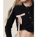 for girls アシンメトリーリボン飾りポロショット丈ニットソー | HOOK | 詳細画像3