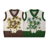 HOOK -original- かわいいネコとひまわりニットベスト | HOOK | 詳細画像1 