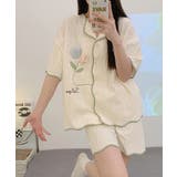 オフホワイト | 立体フラワー アイエ ルームウェアセット | aimoha