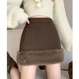 モカ | 【Jasmine】エコファーハイウエストミニスカート【AW】 | aimoha