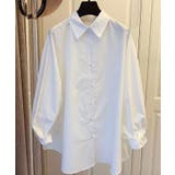 ホワイト1 | シャツ ブラウス コットンカラーオーバーシャツ | aimoha