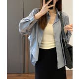 ブルー2 | シャツ ブラウス コットンカラーオーバーシャツ | aimoha