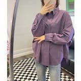 パープル2 | シャツ ブラウス コットンカラーオーバーシャツ | aimoha