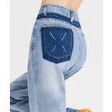 パンツ デニム ジーンズ デザインポケットワイドストレートデニム | aimoha  | 詳細画像3 