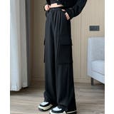 ブラック | ワイドカーゴパンツ パンツ カーゴパンツ スーツワイドカーゴパンツ | aimoha 