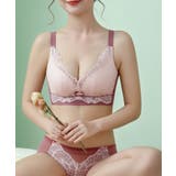 パープル | バイカラー大柄レースブラ | aimoha