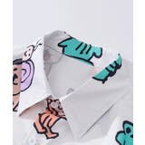 【HOOK】かわいい動物イラスト総柄プリントシャツ | HOOK | 詳細画像3 