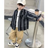 【aimoha-KIDS-】韓国子供服 コットンストライプ柄シャツ | aimoha kids | 詳細画像1 
