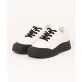 ブラック | ★【shoes365】ステッチ飾り 厚底スニーカー | aimoha