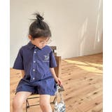 ブルー | 宇宙刺繍オールインワン【SS】 | aimoha kids