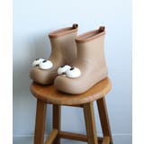 ベージュ | 【shoes365】かわいい大きな目 子供用レインブーツ | aimoha kids