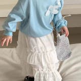 ホワイト | 子供服 ふんわりロングスカート | aimoha kids