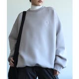 ライトグレー | 英文字刺繍ビッグシルエットエアスウェット【AW】 | aimoha 