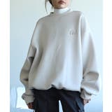 ベージュ | 英文字刺繍ビッグシルエットエアスウェット【AW】 | aimoha 