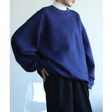 ネイビー | 英文字刺繍ビッグシルエットエアスウェット【AW】 | aimoha 