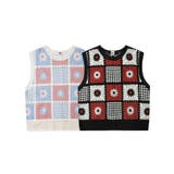 HOOK -original- パッチワークかぎ針風編み透かしベスト | HOOK | 詳細画像1 