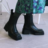 ブラック | 【shoes365】異形スクエアトゥ厚底ゴアブーツ | aimoha