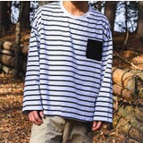 ポケット付きボーダーロンT BORDER POCKET | aimoha | 詳細画像1