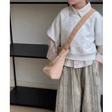 【aimoha-KIDS-】子供服 重ね着風無地ロングシャツ+半袖スウェット | aimoha kids | 詳細画像1