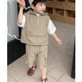 子供服 outdoor風ポケット付き袖無しパーカーセットアップ | aimoha kids | 詳細画像8 