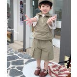 子供服 outdoor風ポケット付き袖無しパーカーセットアップ | aimoha kids | 詳細画像2 