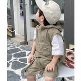 子供服 outdoor風ポケット付き袖無しパーカーセットアップ | aimoha kids | 詳細画像3 