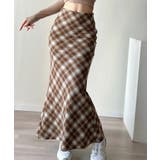 モカ | チェック柄マーメードスカート | aimoha 