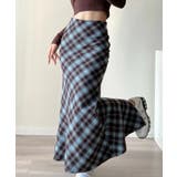 ネイビー | チェック柄マーメードスカート | aimoha 