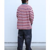 HOOK -original- バイカラー花刺繍マルチボーダーポロ襟ロンTEE | HOOK | 詳細画像11